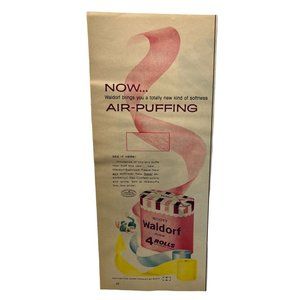 Vintage 1958 Print Ad Scott Waldorf Bathroom Tissue Air Puffing Toilet Paper